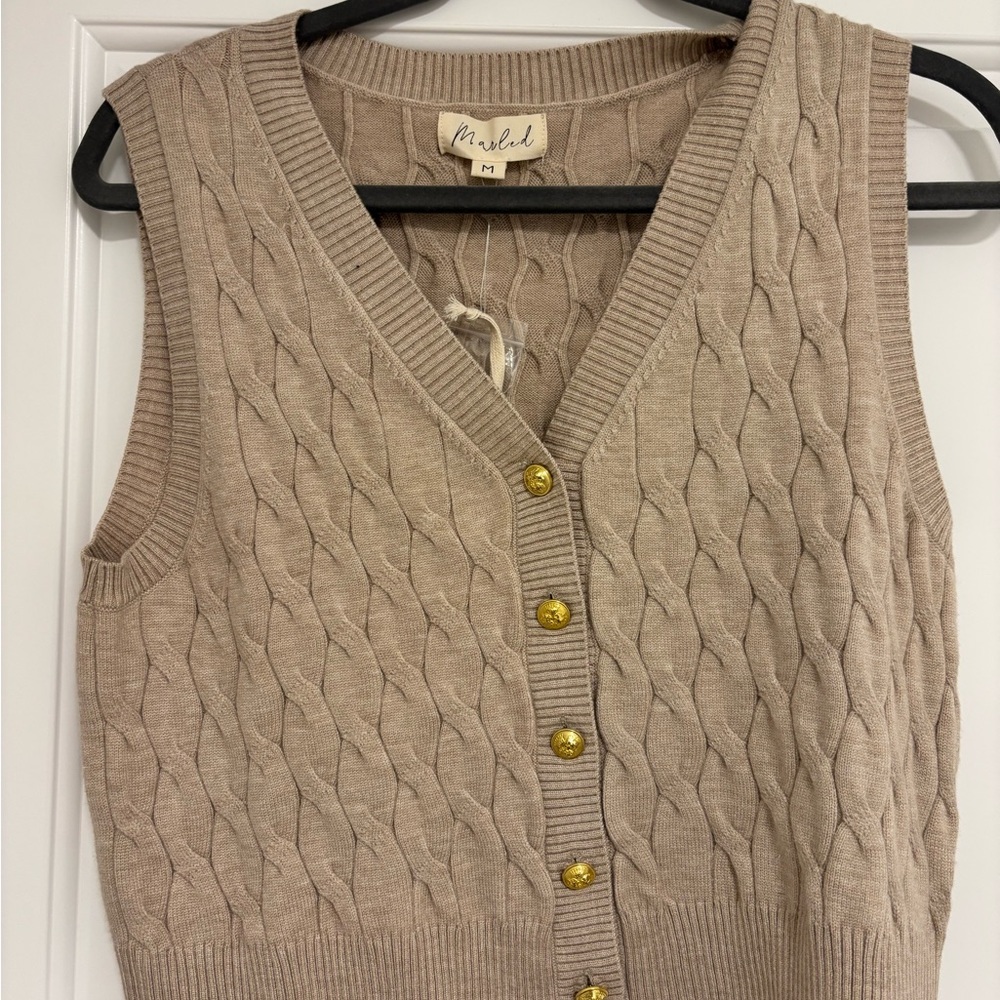 Cable Knit Sweater Vest